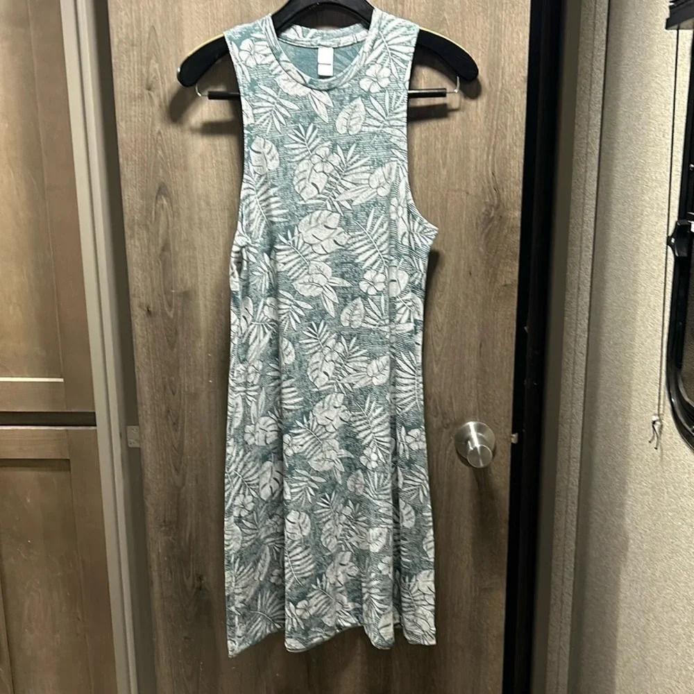 ALTERNATIVE APPAREL Women's A-line Eco-Jersey Tropical‎ Print Tank Dress. Small